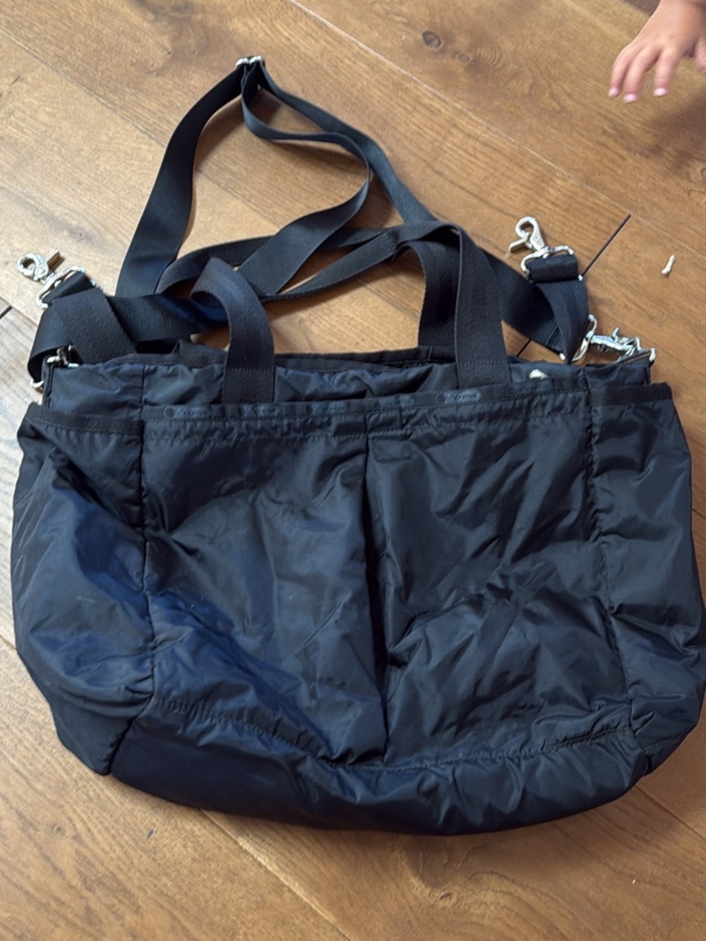 LeSportsac Black Nylon Diaper Bag